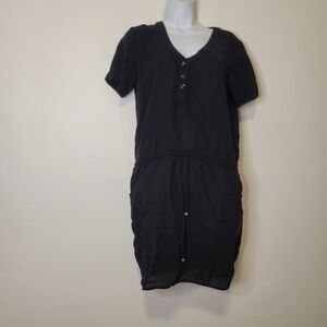 Ecoskin size s 100% tencel black short sleeves dress/cover up
